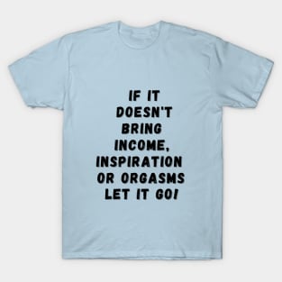 If It doesn't bring you income, inspiration or orgams, let it go T-Shirt